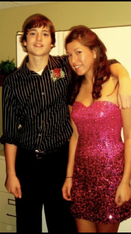 Chazlyn and Nicolas dressed up for a school formal