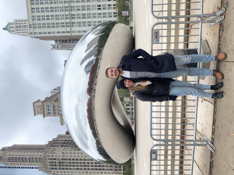 Chazlyn and Nicolas at Cloud Gate in Chicago