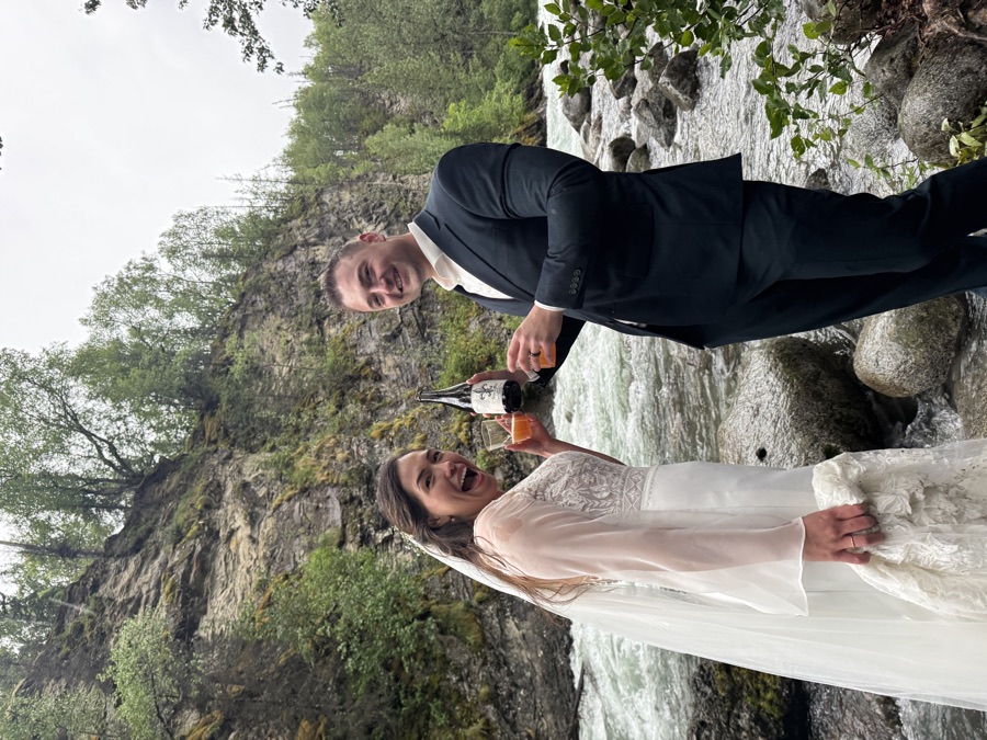 Chazlyn and Nicolas celebrating together